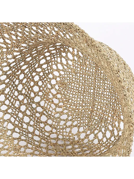 WZRYTTL Соломенная шляпа женская черная 12cm, бежевый, фото 7
