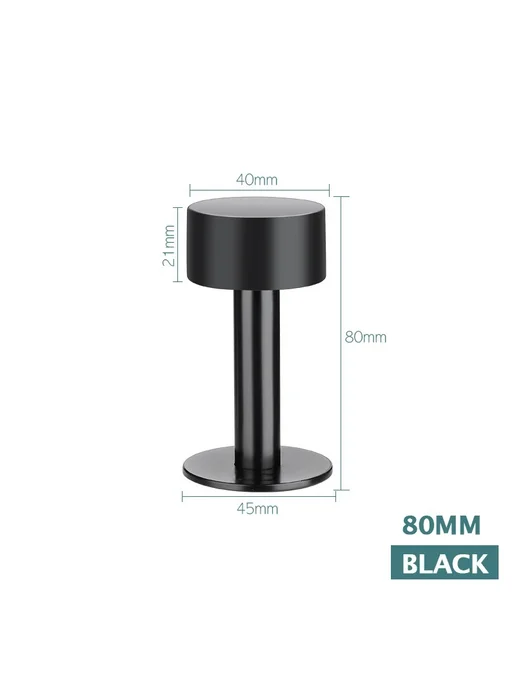 NAIERDI дверной стопор из нержавеющей стали Black 80mm, черный