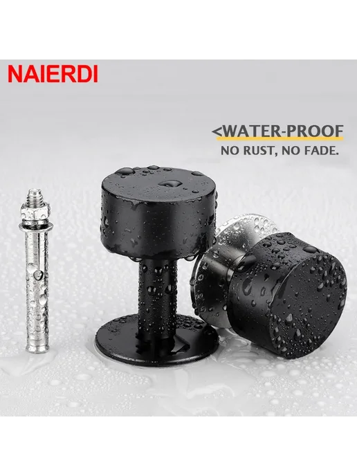 NAIERDI дверной стопор из нержавеющей стали Black 80mm, черный, фото 6