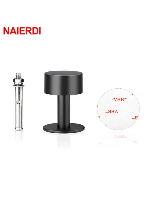 NAIERDI дверной стопор из нержавеющей стали Black 80mm, черный, фото 7