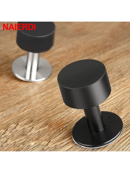 NAIERDI дверной стопор из нержавеющей стали Black 80mm, серебристый, фото 3