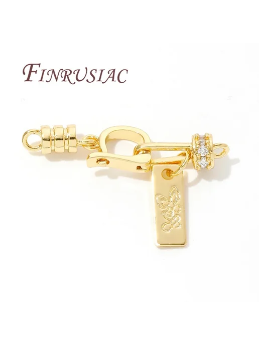 FINRUSIAC Позолоченные застежки для бижутерии 1 piece, 18K R, бежевый, фото 2