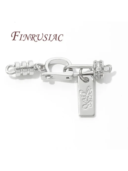FINRUSIAC Застежка для бижутерии Rhodium Plated, 31.5x12.5, 31.5x12.5, фото 3