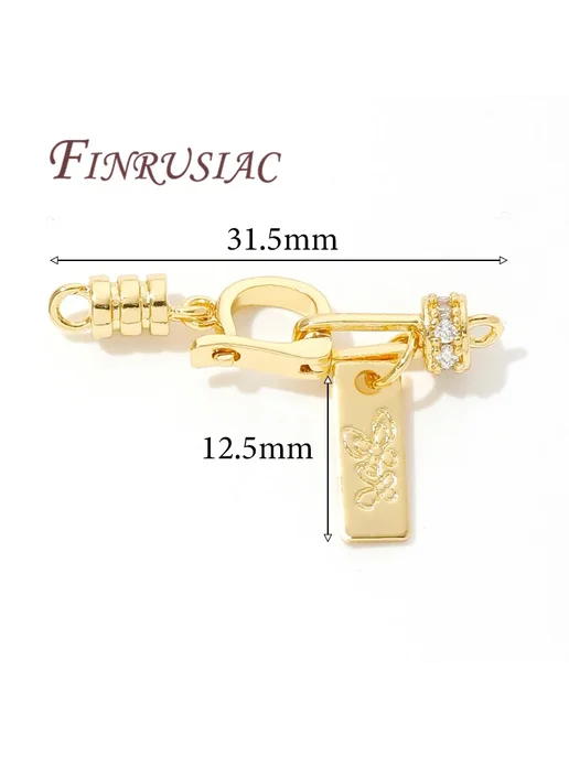 FINRUSIAC Застежка для бижутерии Rhodium Plated, 31.5x12.5, 31.5x12.5, фото 7