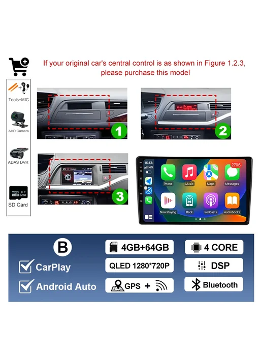 KJ-NAVI Автомагнитола Android для Citroen C5 2008-2016, 4GB+64GB, Ca, 4 ГБ, 64 ГБ