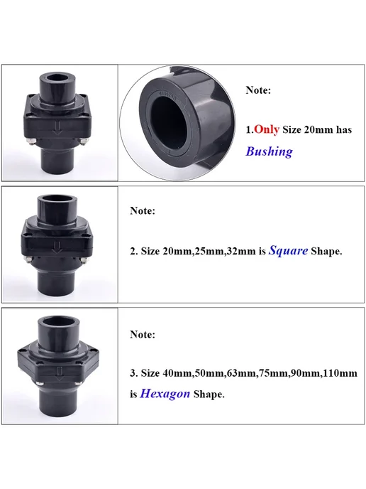 SgooHan Односторонний обратный клапан UPVC 20-110 мм ID 20mm, 20mm, фото 3