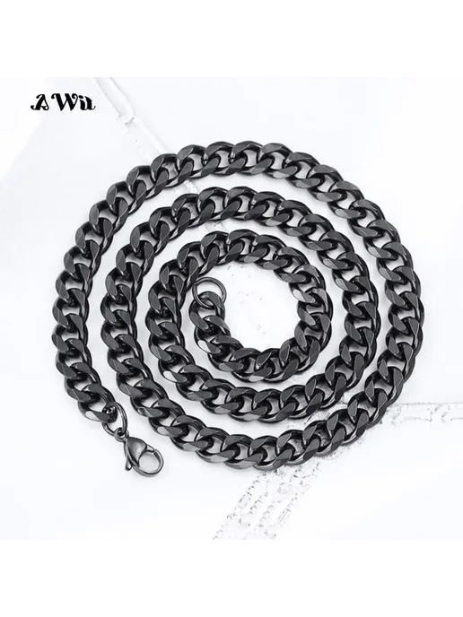 Awit Серебряная кубинская цепочка из нержавеющей стали 18inch 45c, серебристый, фото 5