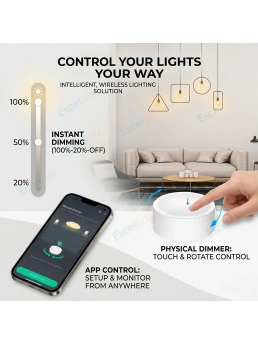 Excellux ZigBee 3.0 умная ручка-переключатель 1PCS Zigbee, 2 шт, фото 7