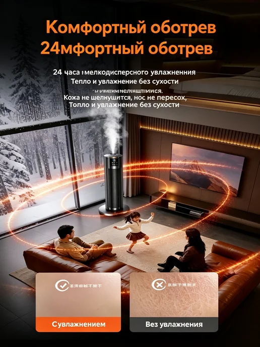 Skyworth Обогреватель для дома，С увлажнителем воздуха, серый, фото 7