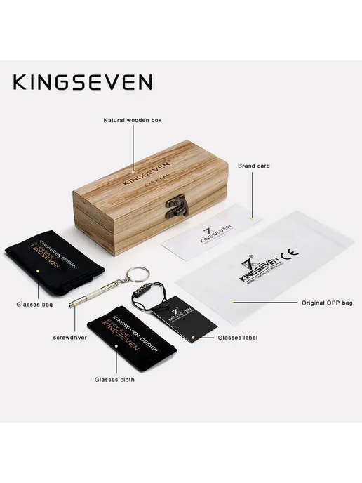 KingSeven солнцезащитные очки синие, 5504, синий, фото 7