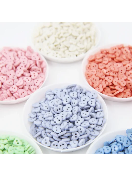 Пластиковые мини-пуговицы сердце 200 шт 50pcs, 08 Sky Blue, 200 шт, 50 шт, фото 4
