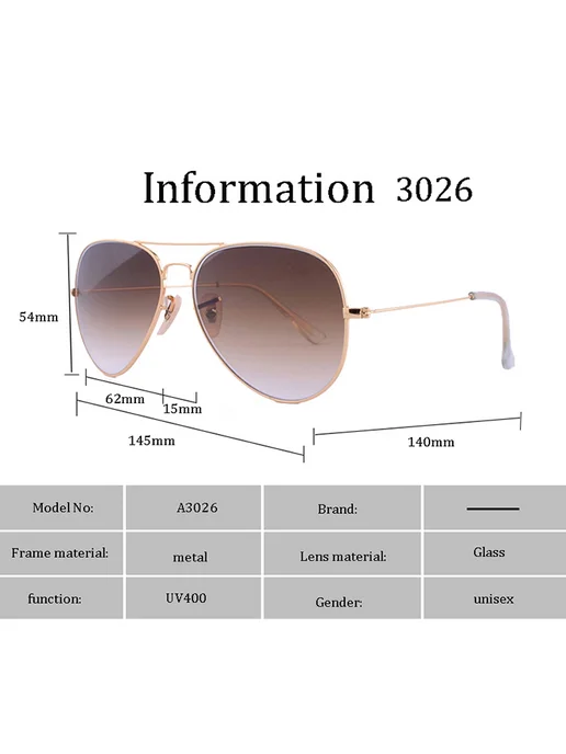 ray ban Солнцезащитные очки из металлического стекла RB3026, вариант, фото 3