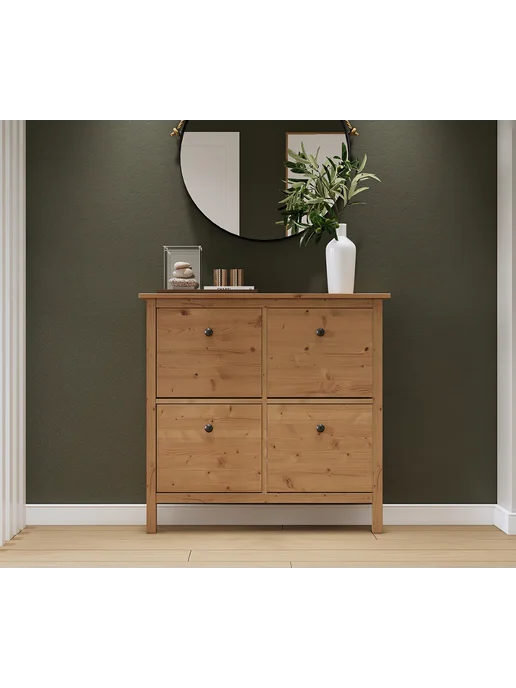 IKEA Тумба для обуви Икеа HEMNES Кымор, коричневый, 4 ящика, коричневый, фото 7