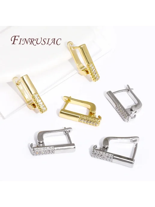 FINRUSIAC Крючки для сережек 16 мм, Rhodium Plated, 19x14.5 мм, фото 5