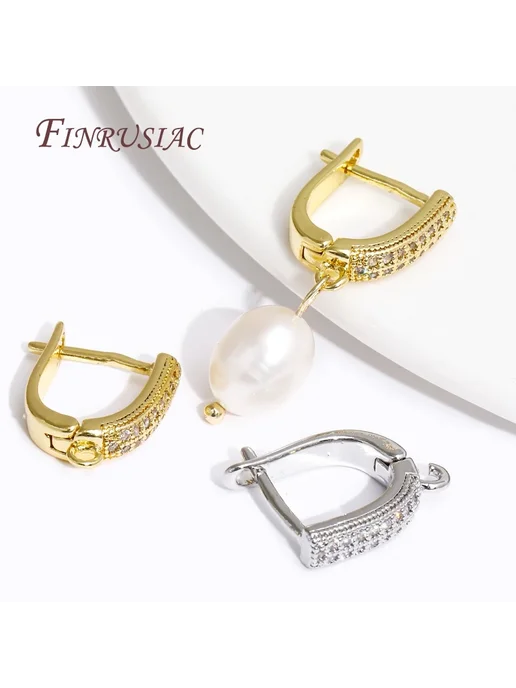 FINRUSIAC Крючки для сережек 16 мм, Rhodium Plated, 19x14.5 мм, фото 6