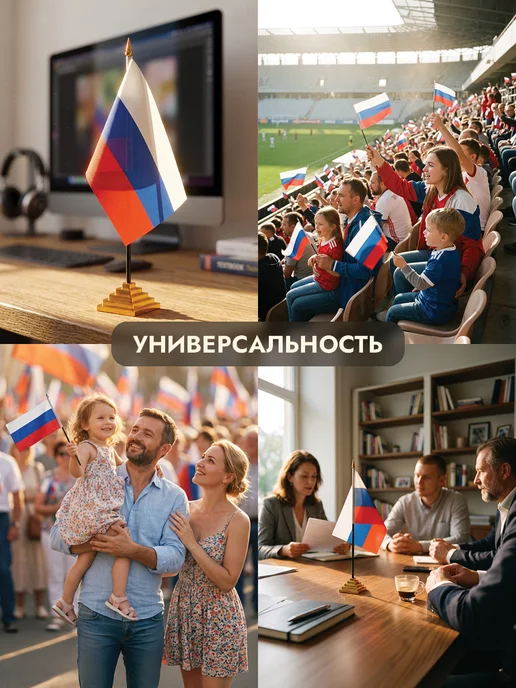 ArtSpace Флаг России с гербом маленький, настольный с подставкой, вариант, фото 6