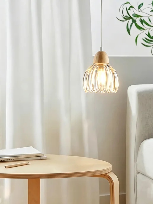 SLD-LIGHT Прозрачная стеклянная люстра потолочная на кухню в спальню, зеленый, фото 2