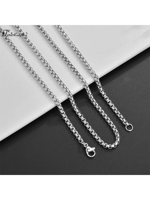 Нет бренда Цепочка ожерелье из нержавеющей стали, серебро, 45 см, 2mm W, серебристый, фото 3