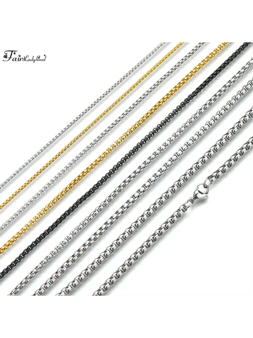 Нет бренда Цепочка ожерелье из нержавеющей стали, серебро, 90см, 5mm Wi, 45 см, 2mm, черный, фото 6