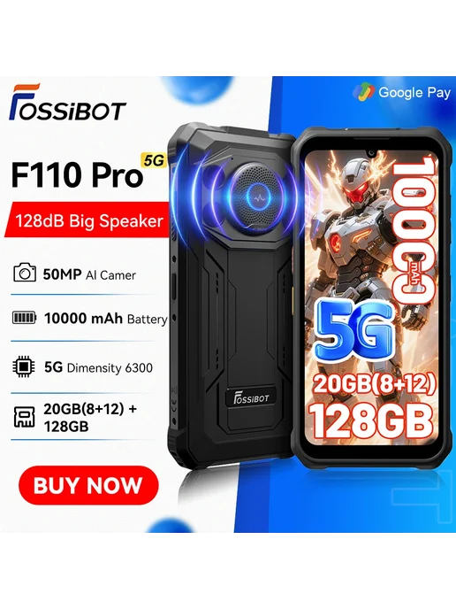 Смартфон FOSSiBOT F110 Pro 10000 8/128 ГБ, черный, фото 2