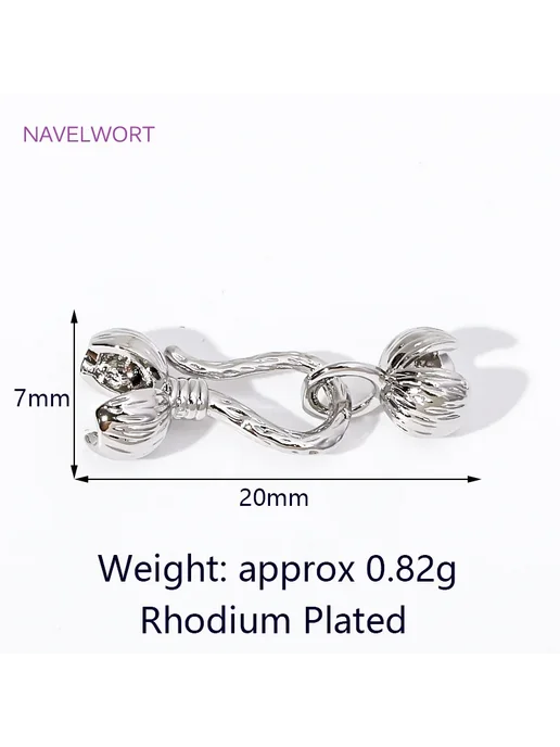 NAVELWORT Застежки для браслетов 2 шт, Rhodium Plated, 2 шт