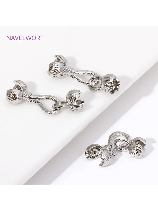 NAVELWORT Застежки для браслетов 2 шт, Rhodium Plated, 2 шт, фото 3