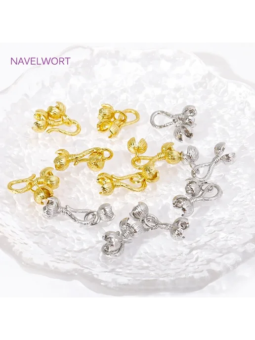 NAVELWORT Застежки для браслетов 2 шт, Rhodium Plated, 2 шт, фото 5