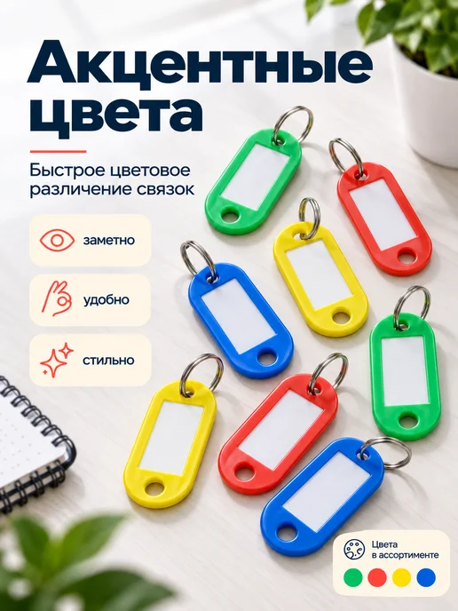 Бирки для ключей с надписью, 10 штук, вариант, фото 2