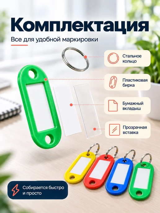 Бирки для ключей с надписью, 10 штук, вариант, фото 5