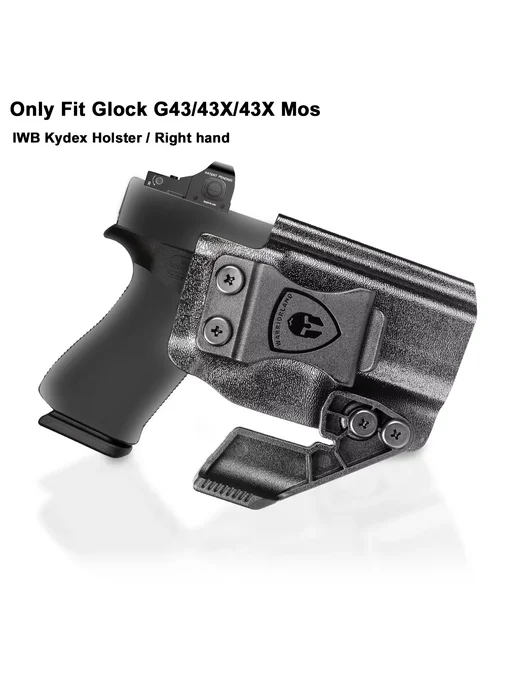 Gun Flower Kобура IWB Kydex для Glock 43 43X MOS Серый, Left, серый, фото 2
