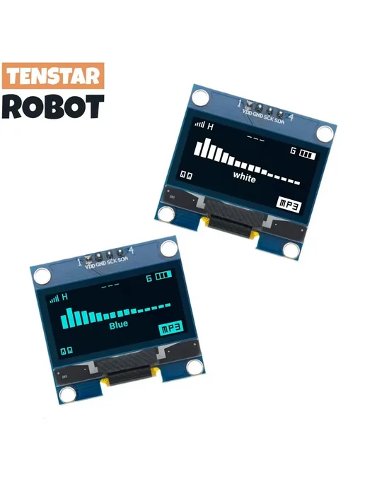 Tenstar Robot 1.3" OLED модуль 128x64 белый синий для Ardui, 128x64, фото 3