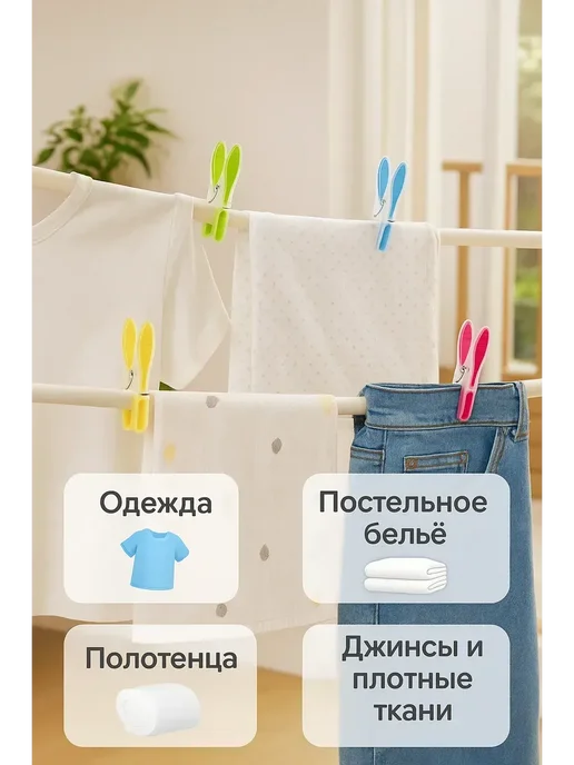 НАС2 Прищепки силиконовые-12 штук, синий, фото 4