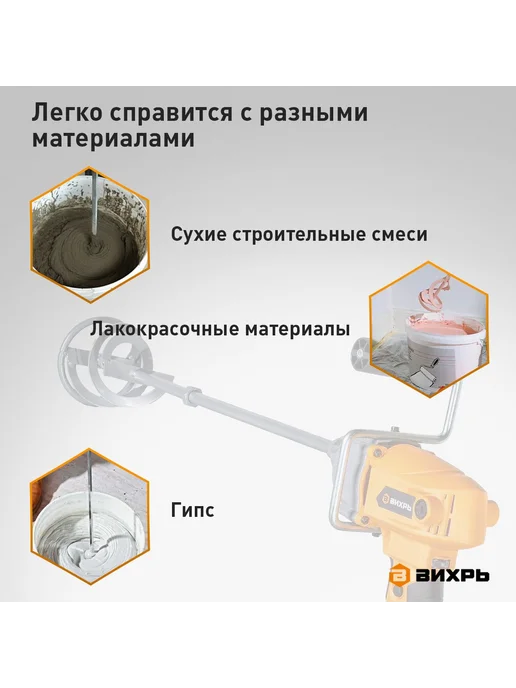 ВИХРЬ Насадка - миксер оцинкованная 600х100 мм для красок, 400x80 мм, фото 3