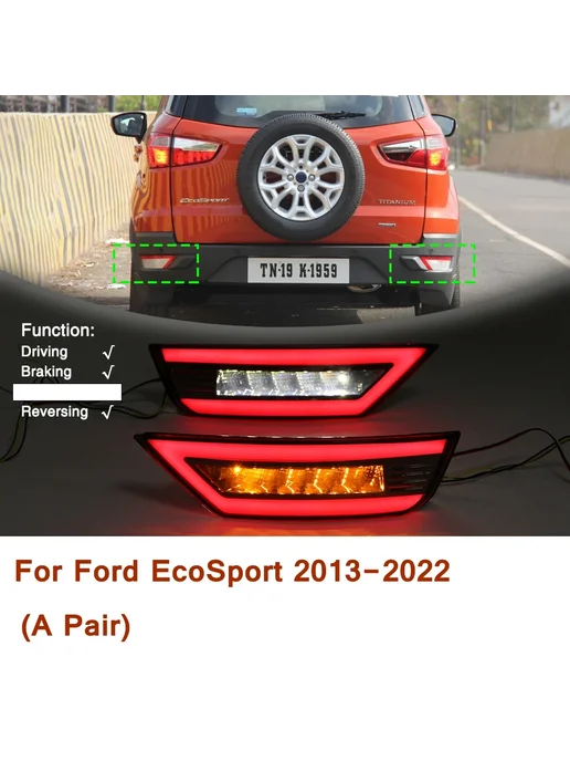 Нет бренда Фонарь заднего бампера для Ford Ecosport 2013 - 2022, вариант, фото 2
