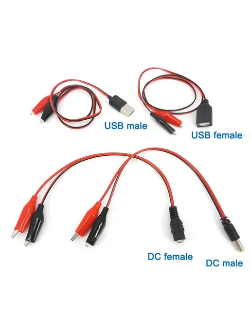 Нет бренда 5.5x2.1 мм DC Female с зажимами крокодил, 5.5x2.1 мм, фото 4