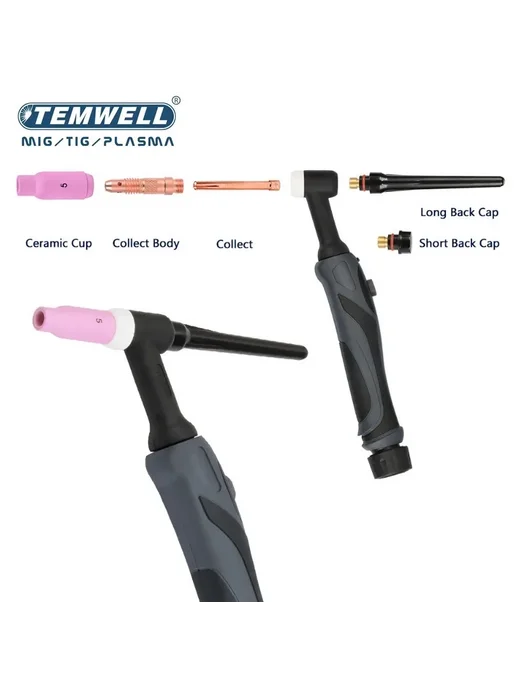 TEMWELL Сварочная горелка WP26F для TIG сварки, WP-26FV диаметр электрода, фото 2