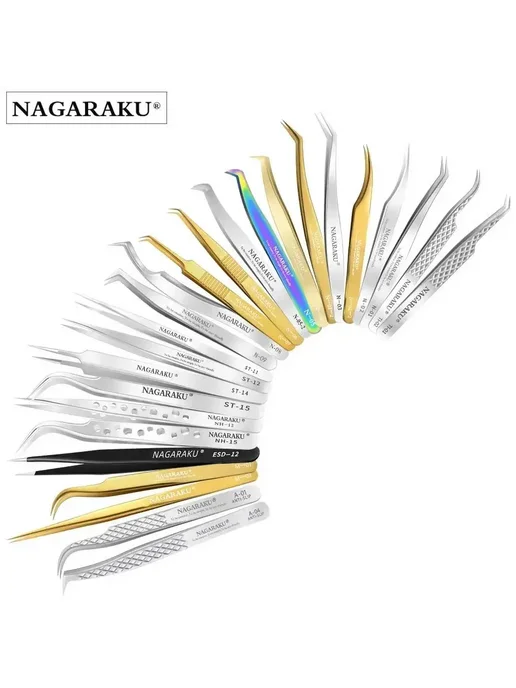 Nagaraku Пинцет для наращивания ресниц N-01 02 03 N-03, вариант, фото 2