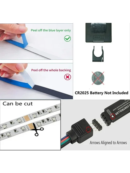 LeiiGeeGo RGB лента светодиодная 5050, 3m, 3 KEY REMOTE, вариант, фото 4