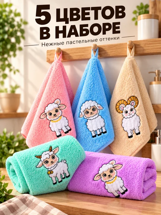 Loveli Полотенца кухонные новогодные набор 5 шт символ года 2027, 5 шт, фото 5