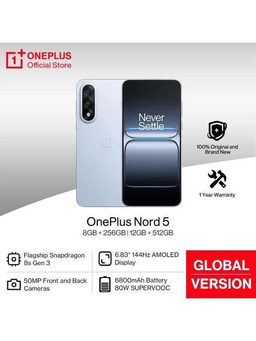 Смартфон OnePlus Nord 5 8/256 ГБ, черный, фото 2