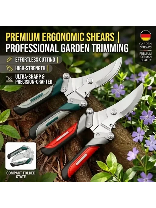 Нет бренда Складные секаторы Fiskars из нержавеющей стали Green, зеленый, фото 3