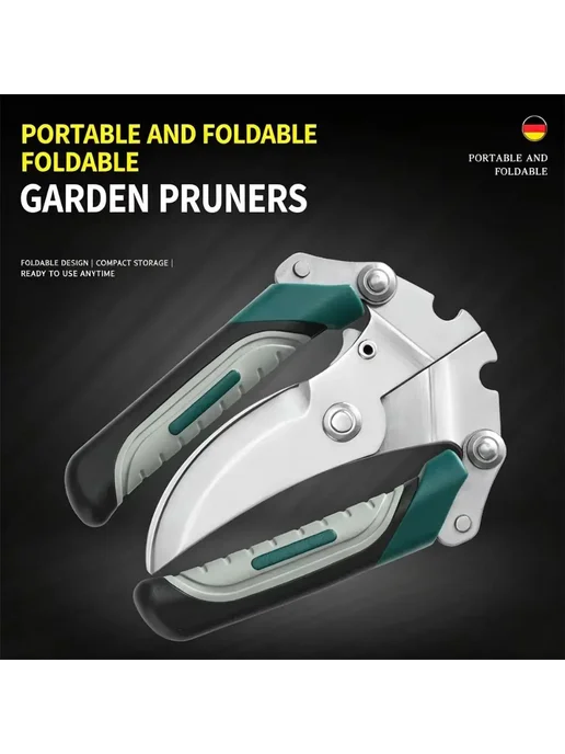 Нет бренда Складные секаторы Fiskars из нержавеющей стали Green, зеленый, фото 5