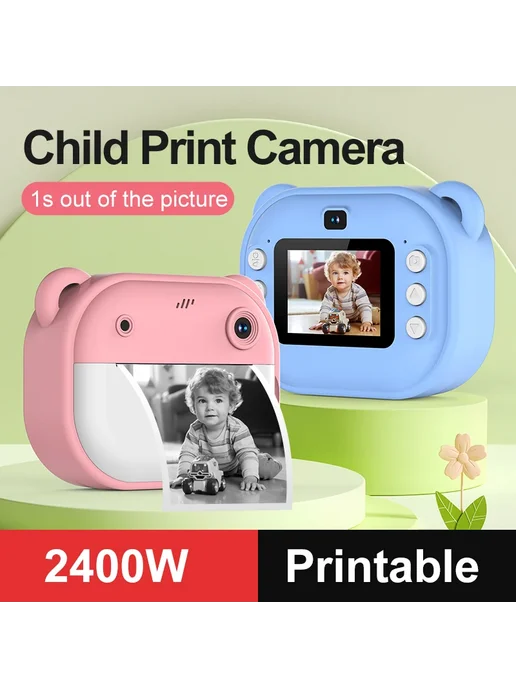 Ai Biii Детская фотокамера мгновенной печати Polaroid Розовый, pink, синий, фото 2