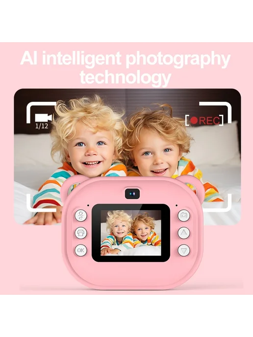 Ai Biii Детская фотокамера мгновенной печати Polaroid Розовый, pink, синий, фото 3