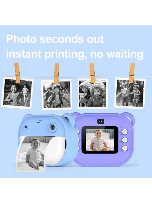 Ai Biii Детская фотокамера Polaroid синяя, 32GB в комплекте, 32 ГБ
