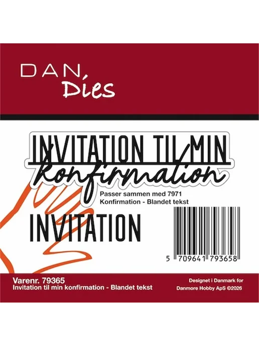 Нет бренда DAN Dies Металлические штампы Tillykke Med Dagen, Set-4, вариант, фото 5