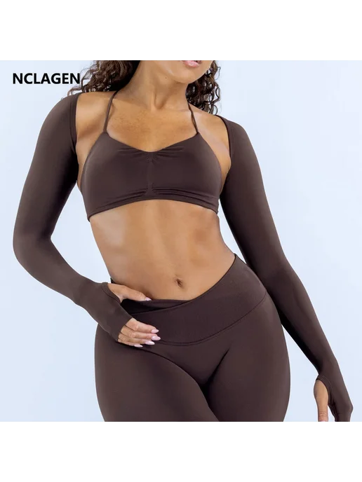 NCLAGEN Женская спортивная кофта Vision Shrug, черный, фото 2