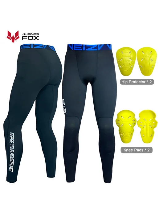 ALPINES FOX Мотоциклетные Компрессионные Брюки С Дышащей Сеткой, Защитны, черный, фото 2