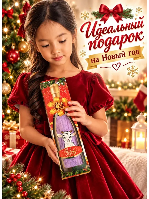 Кухонное полотенце в подарочных упаковках символ года 2027, фиолетовый, 10 шт, фото 2