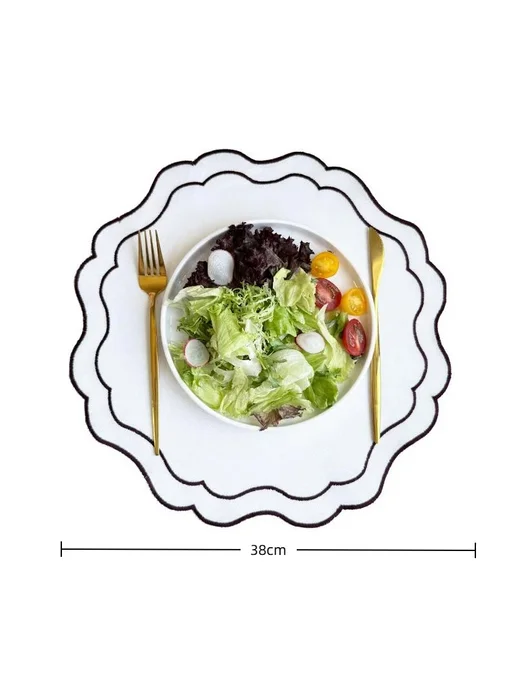 ouhoe Вышитая салфетка-плейсмат цветок хлопок Бордовый, Brow, синий, фото 5